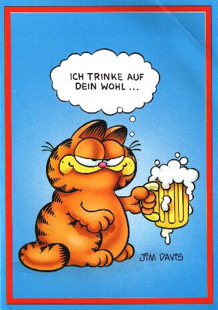 Garfield Trink auf Dein Wohl