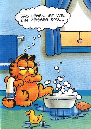 Garfield heisses Bad